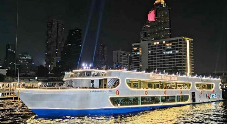 Bangkok night cruise with dinner on Meridian Alangka Cruise Bangkok,offer discount price promotion lower cost ticket booking & reservation,dinning reviews