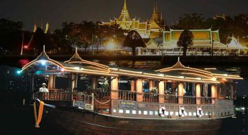 Night dining experience Baan Khanitha Cruise Bangkok Best authentic Thai cuisine river floating restaurant Baan Khanitha Cruise booking price discount offer