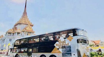 Experience sightseeing bus tours by Thai bus food tour 4 time per day,Bangkok night tour bus and day tour with travel to landmark, Booking Price Promotion