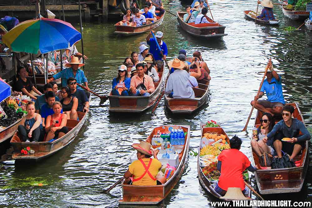 Floating Market Erawan National Park Tour from Bangkok, Kanchanaburi fullday tour Damnoen saduak floating market Erawan national park tour from Bangkok visit beautiful Erawan waterfall riverkwai