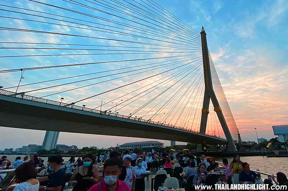 ฺBangkok sunset cruise offer promotion booking for Chaophraya river Sunset Viva Alangka Cruise price 790฿ discount sunset dinner cruise cost